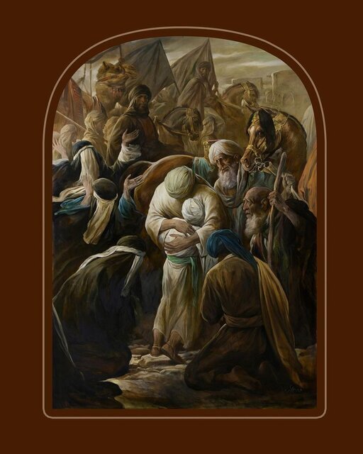 لحظه وداع امام رضا(ع) با فرزندش نقاشی شد
