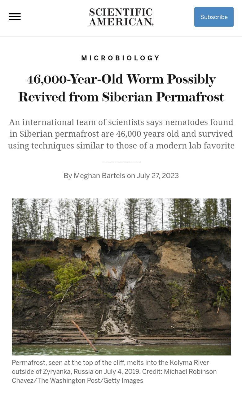 بیدار شدن کرم‌ های ۴۶ هزار ساله در سیبری