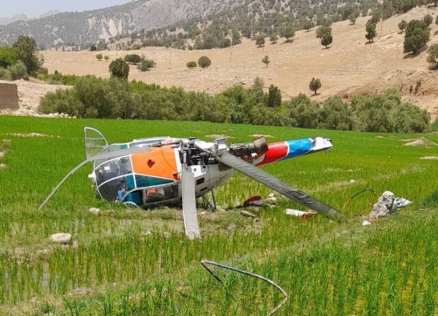 تصویری از بالگرد اورژانس که حین ماموریت سقوط کرد/ عکس