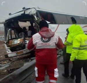 تصادف زنجیره‌ای در اتوبان تهران به قزوین