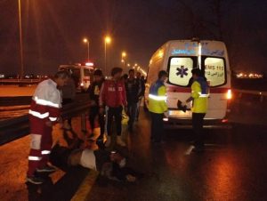 تصادف اتوبوس و کامیون